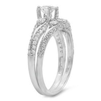 Kolekcija 1. 14k okrugli dijamantni zaručnički prsten, bijelo zlato, veličina 5