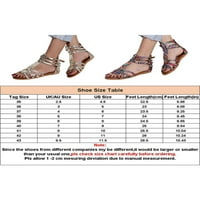 Ženske ljetne ravne sandale s remenom za gležanj s otvorenim prstima u boho stilu za opuštanje i zabave