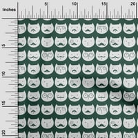 + pamučni dres tirkizno Zelena Tkanina pribor za prošivanje životinja mačjeg lica tkanina za šivanje s otiskom