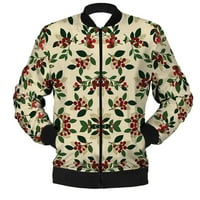 Muške Casual jakne širokog kroja modni cvjetni Print Dugi rukav Ovratnik s patentnim zatvaračem jakna casual Trenirka