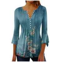 Košulje za žene, modne Za ljeto, obične tunike, ljetni vrhovi, elegantne Ležerne bluze s kratkim rukavima i izrezom