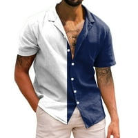 Muške košulje povremene proljeće kratkih rukava proljetni ljetni ovratnik 3d tiskana modna bluza vrhovi muškarci