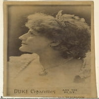 Portret glumice u profilu iz serije glumca i glumice koje je izdao Duke Sons & Co. za promociju printa za plakate