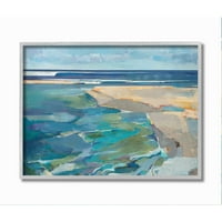 Apstraktni pejzaž na plaži uokvirena pastelna kubistička Slika, 11 14