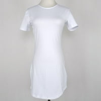 Haljine za žene modne žene ležerne dame kratkih rukava mini haljina s kratkim rukavima ženske vrhove bijele xxl