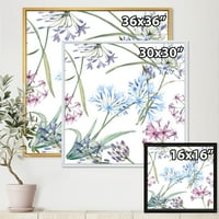 DesignArt 'živopisni ljetni cvjetovi na White II' Tradicionalno uokvireno platno zidne umjetničke tiska