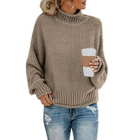 Ženska moda jesen zima pleteni pulover pulover s debelim koncem džemper s visokim vratom kvalitetne Dukserice