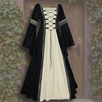Rasprodaja haljina za žene ljetne haljine dugih rukava jednobojne gotičke suknje za kosplej crna haljina od 2