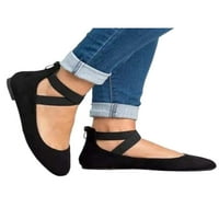Ženske Ležerne cipele, neklizajuće ravne cipele, udobne večernje lagane natikače, modni crni 7,5