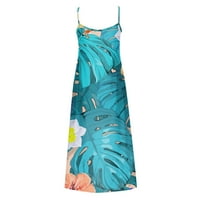 Mini haljine za žene ljetni casual sundress Bez rukava s izrezom u obliku slova A i cvjetnim printom, elegantna