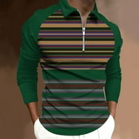 Muški modni casual sportski Raglan top s digitalnim printom s reverima s patentnim zatvaračem dugih rukava