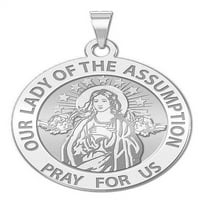 Gospa od pretpostavke vjerska medalja veličine dimea, srebra sterlinga