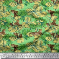 Pamučna Pačja Tkanina s listovima i leopardovim otiscima na tkanini širine dvorišta