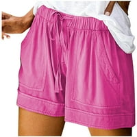 Bermudske kratke hlače za žene Plus Size kratke hlače Vintage jednobojne casual boho kratke hlače široke rastezljive