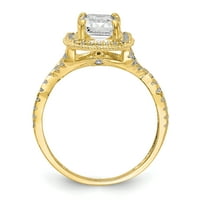 Prsten od djevičanskog zlata s karatnim kubičnim cirkonijem od žutog zlata