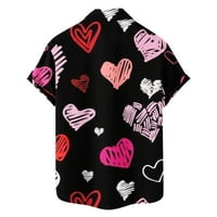 & Muška ležerna majica s printom za Valentinovo, bluza s kratkim rukavima s kratkim rukavima