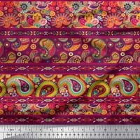 Prugasta tkanina od poli Georgette, Cvjetni print i paisle širine dvorišta