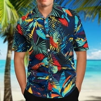Nudi havajske košulje za muškarce s tropskim poplunom, ljetne modne bluze s kratkim rukavima, Gornji dijelovi,