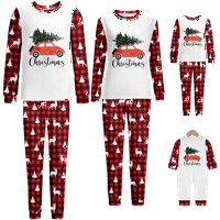 Obiteljski Božićni pidžama setovi s printom Sretan Božić veličine: Top i hlače za malu djecu, odrasli, kućni ljubimci,
