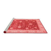 Tradicionalni pravokutni tepisi u orijentalnom stilu u crvenoj boji, 5 '8', koji se mogu prati u perilici.