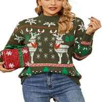 & Ružni Božićni džemper za žene, Slatka Svečana ružna božićna majica, zimski pulover s okruglim vratom, dresovi