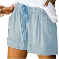 Labakihah kratke hlače za žene ženske udobne zatezanje spajanja casual elastični struk u džepu labave kratke hlače